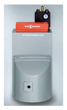 VIESSMANN VITORONDENS 222-F BS2A 28,9 de pie de 27-28,9 Kw  mixta con regulación vitotronic 200 KO2B quemador vitoflame 300 presurizado (para estanco coaxial consultar) interacumulador horizontal de 160l.